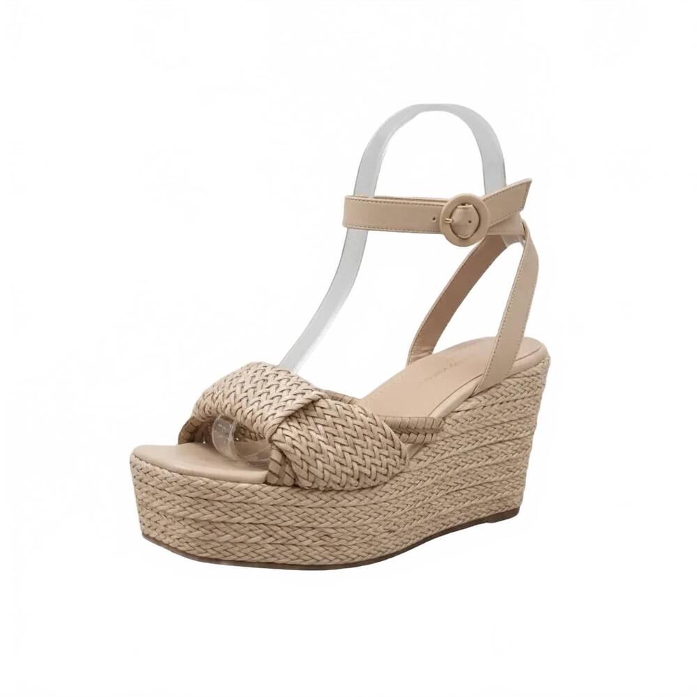 NEW CARRANO women's joan wedge woven sandals in off white